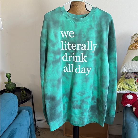 Green Tie-Dye Graphic Sweatshirt - Picture 1 of 5